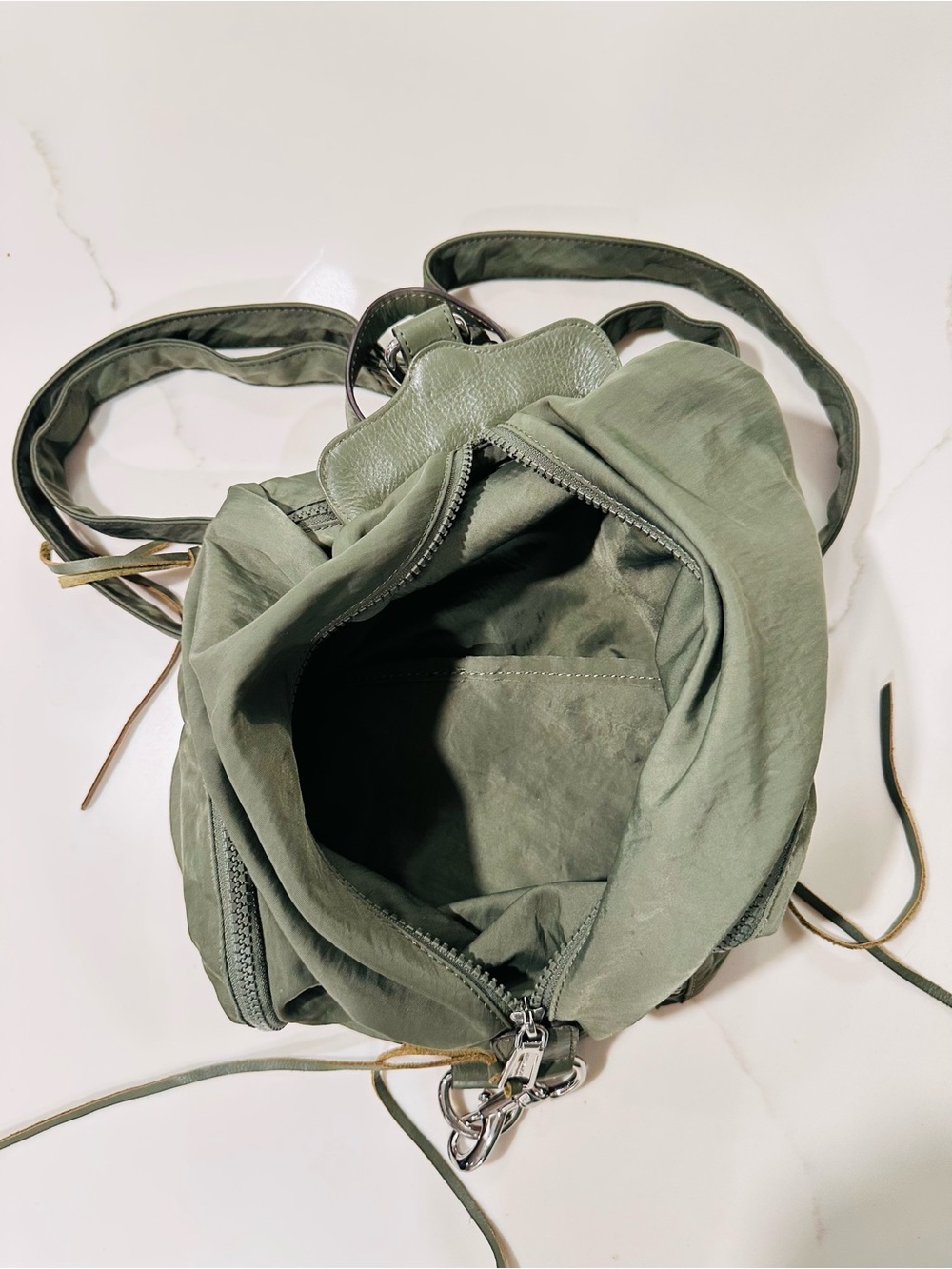 Rebecca Minkoff Julian Nylon Backpack in Olive - Picture 11 of 14